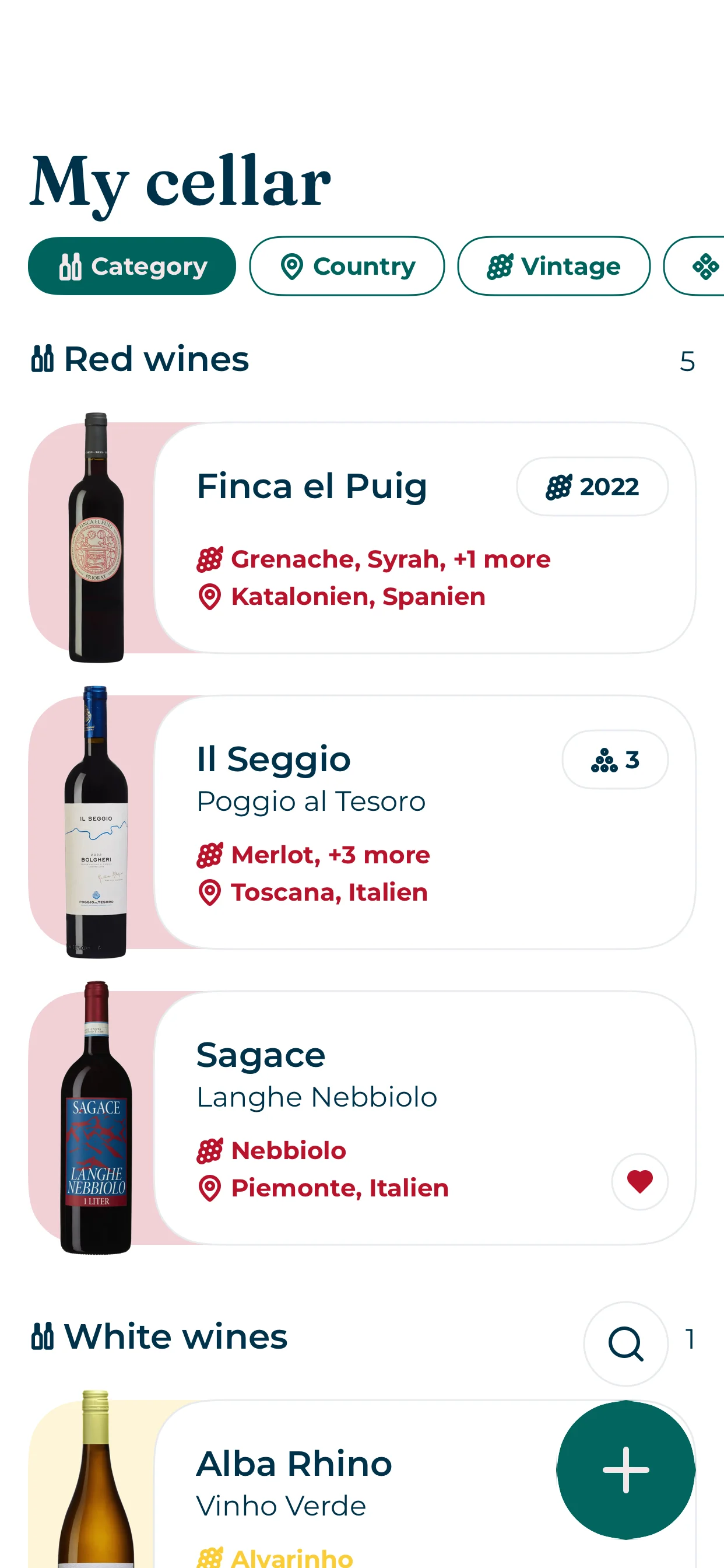 Your wines – All your wines collected in one place
