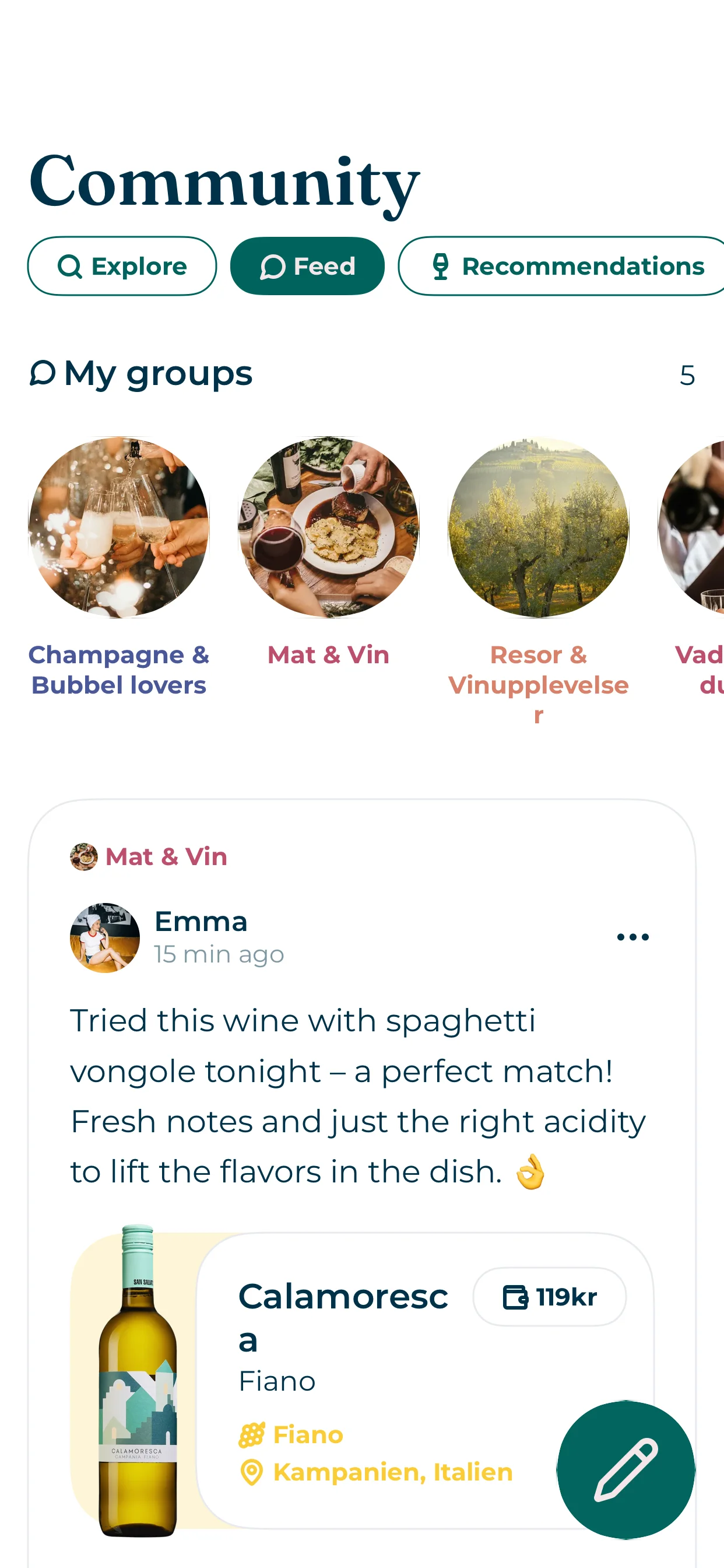 Share a bottle – Find your wine friends and share tasting experiences